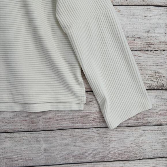 Madewell Texture & Thread Velour Corduroy Mockneck Top Womens Small Ivory White - Picture 6 of 13